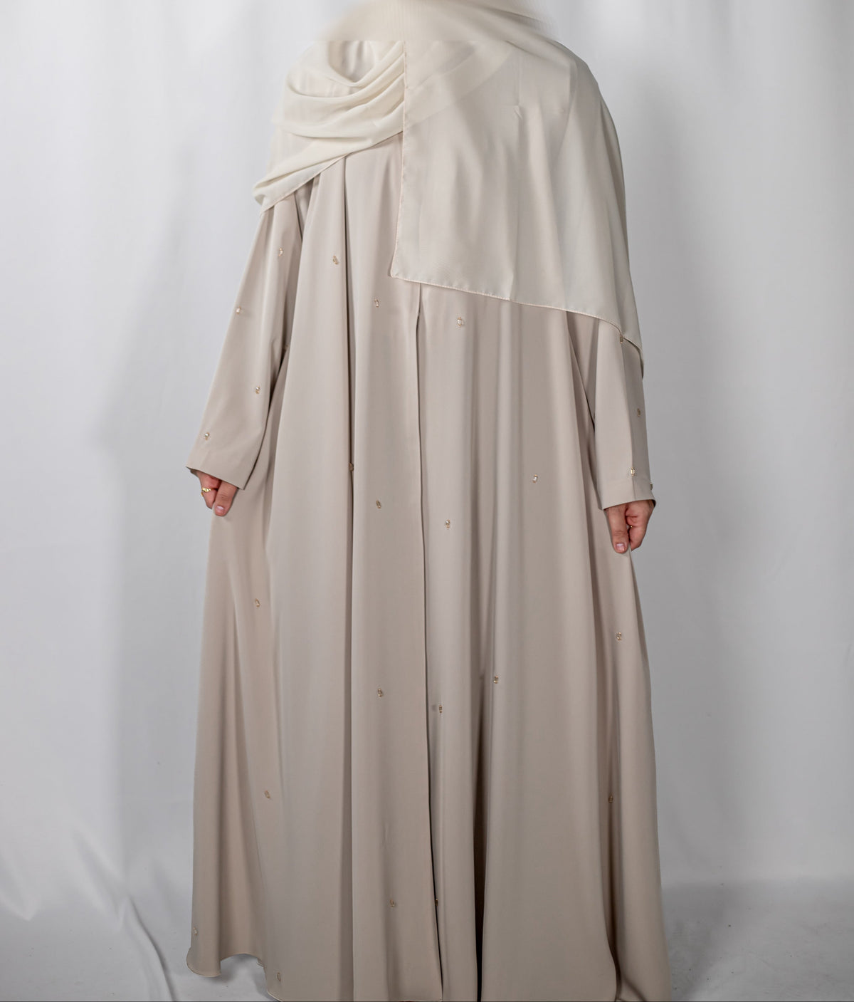 Beige Lux Open Abaya