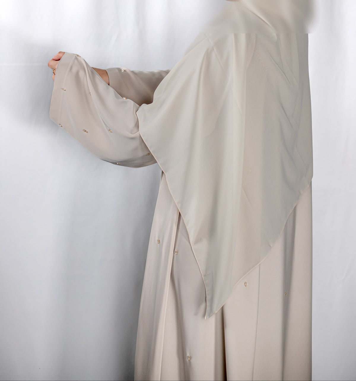 Beige Lux Open Abaya