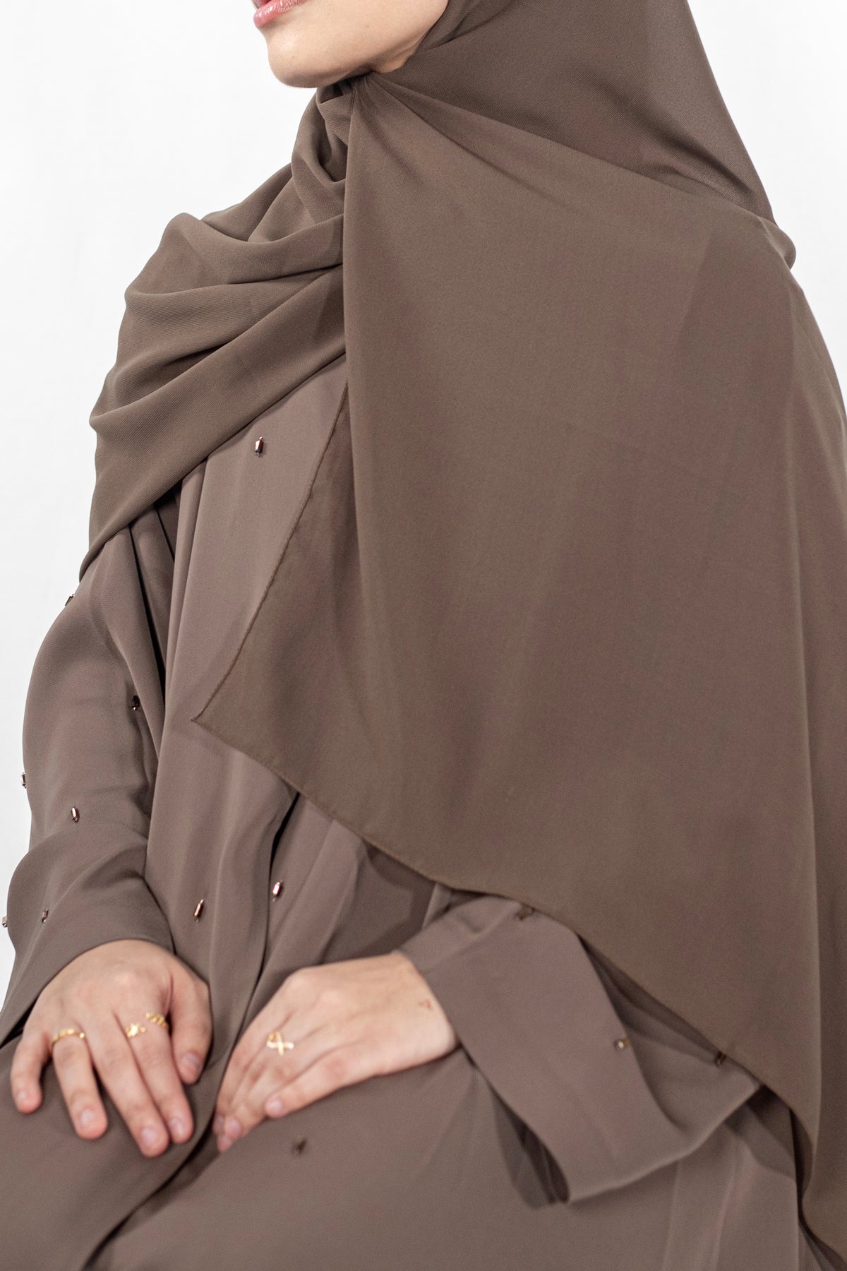 Mocha Lux Open Abaya