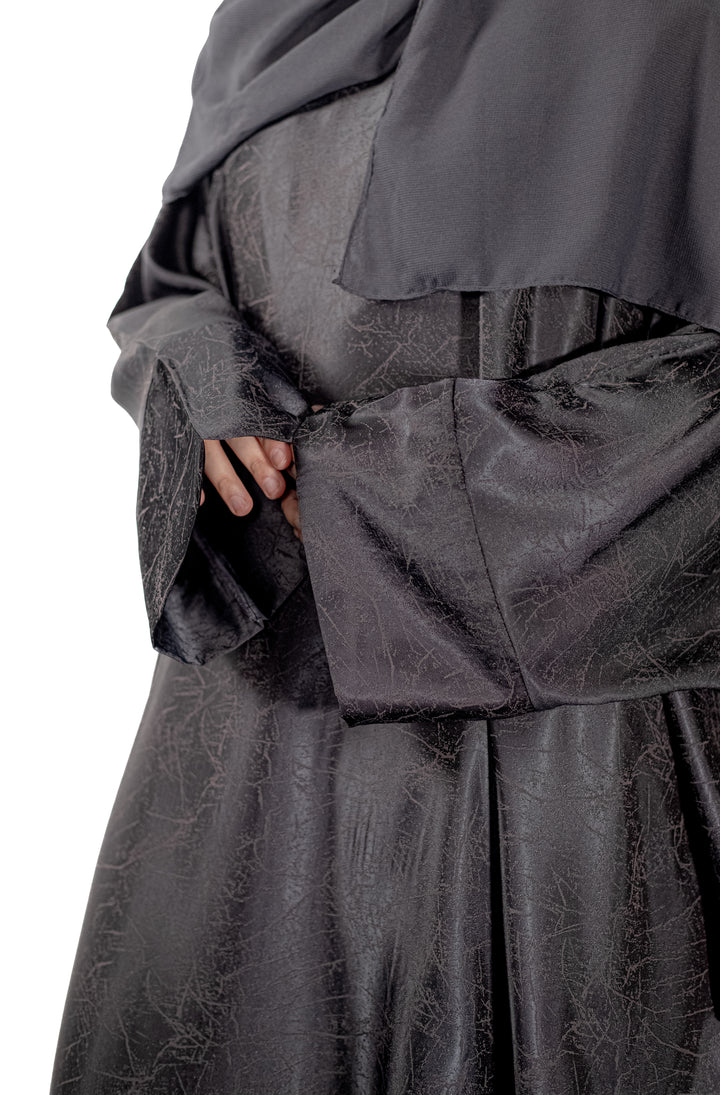 Grey Marble Batwing Abaya
