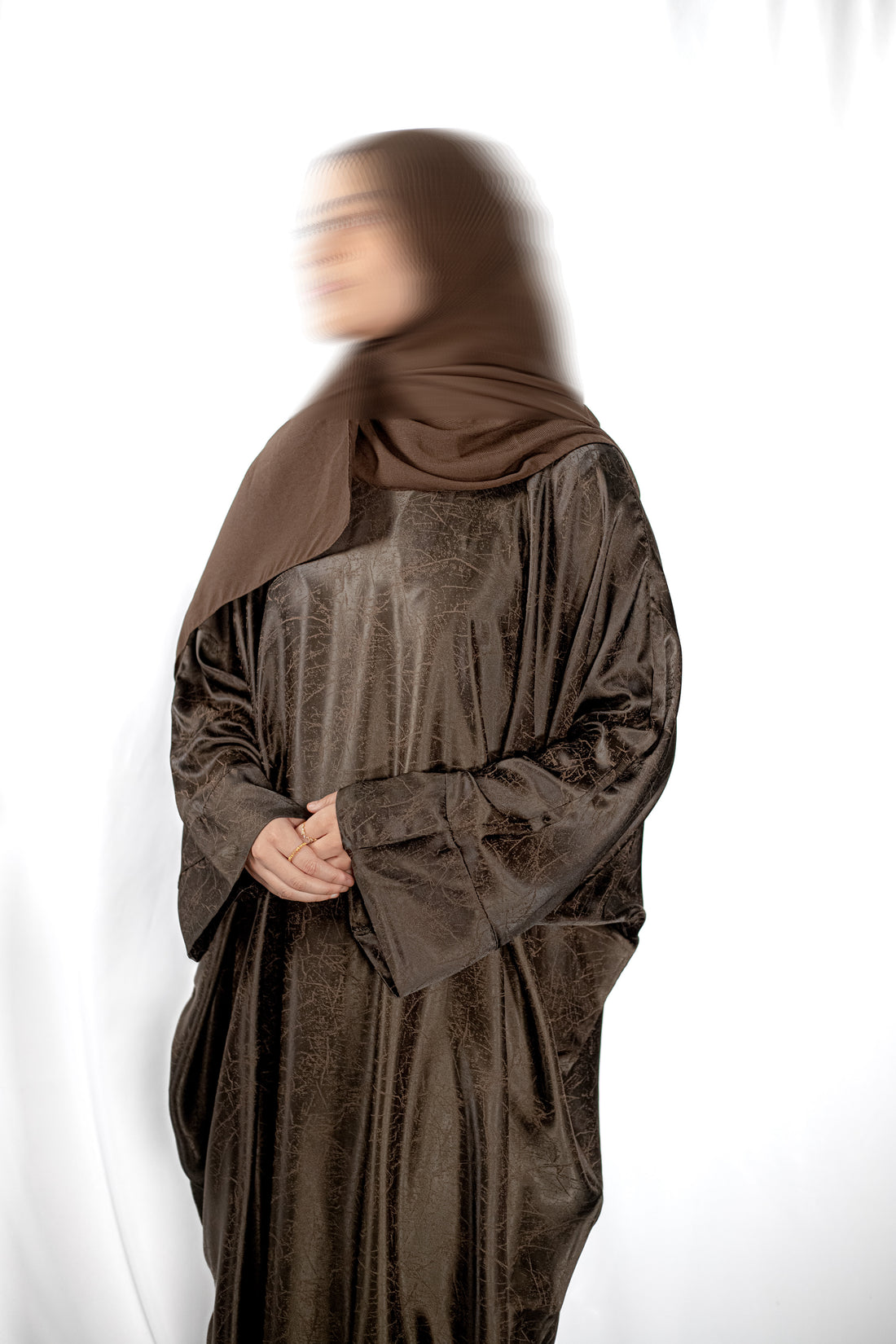 Brown Marble Batwing Abaya