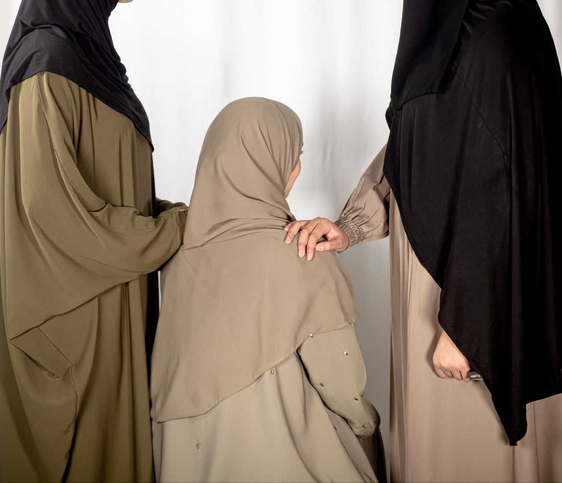 Olive Plain Batwing Abaya