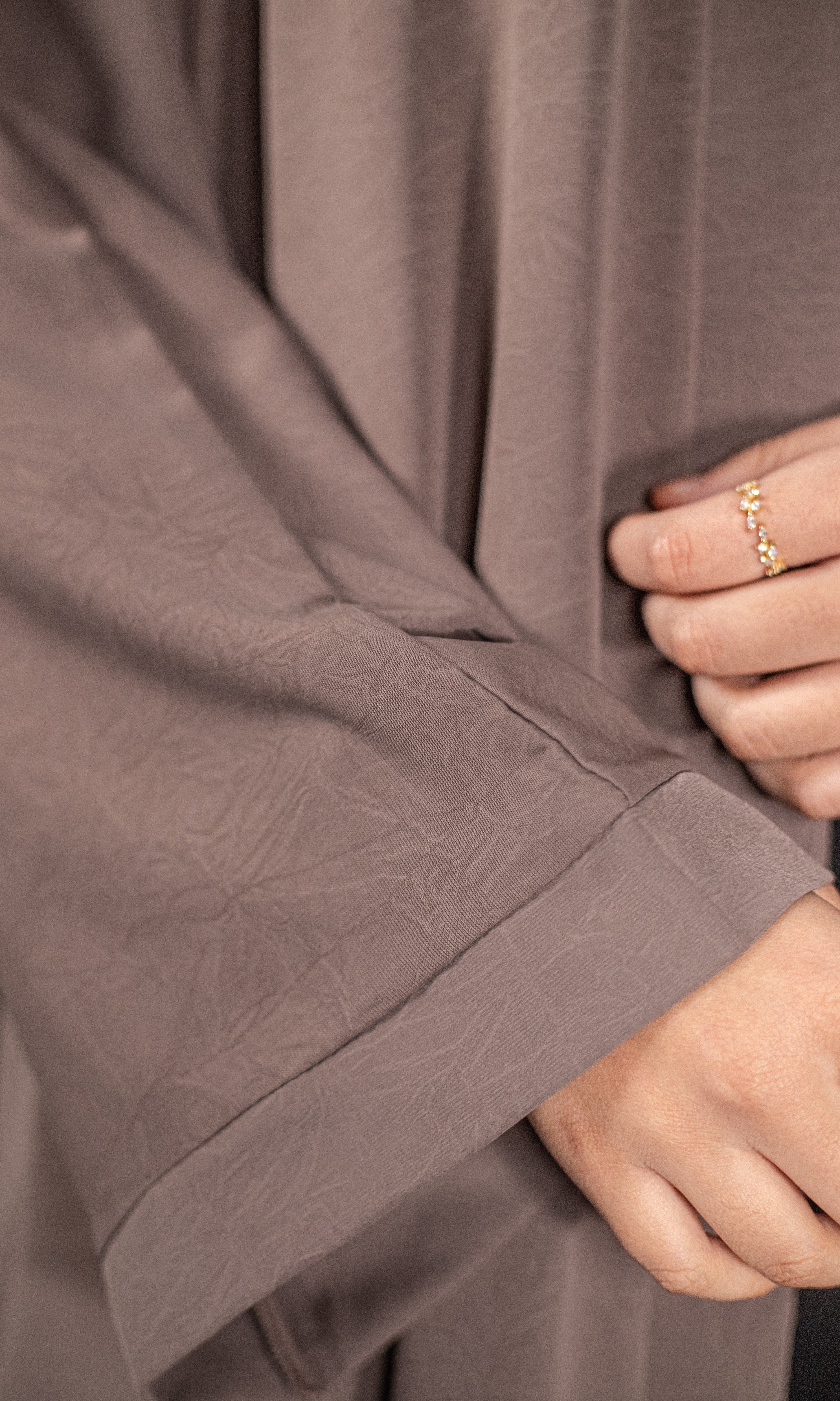 Dusty Pink Floral Open Abaya