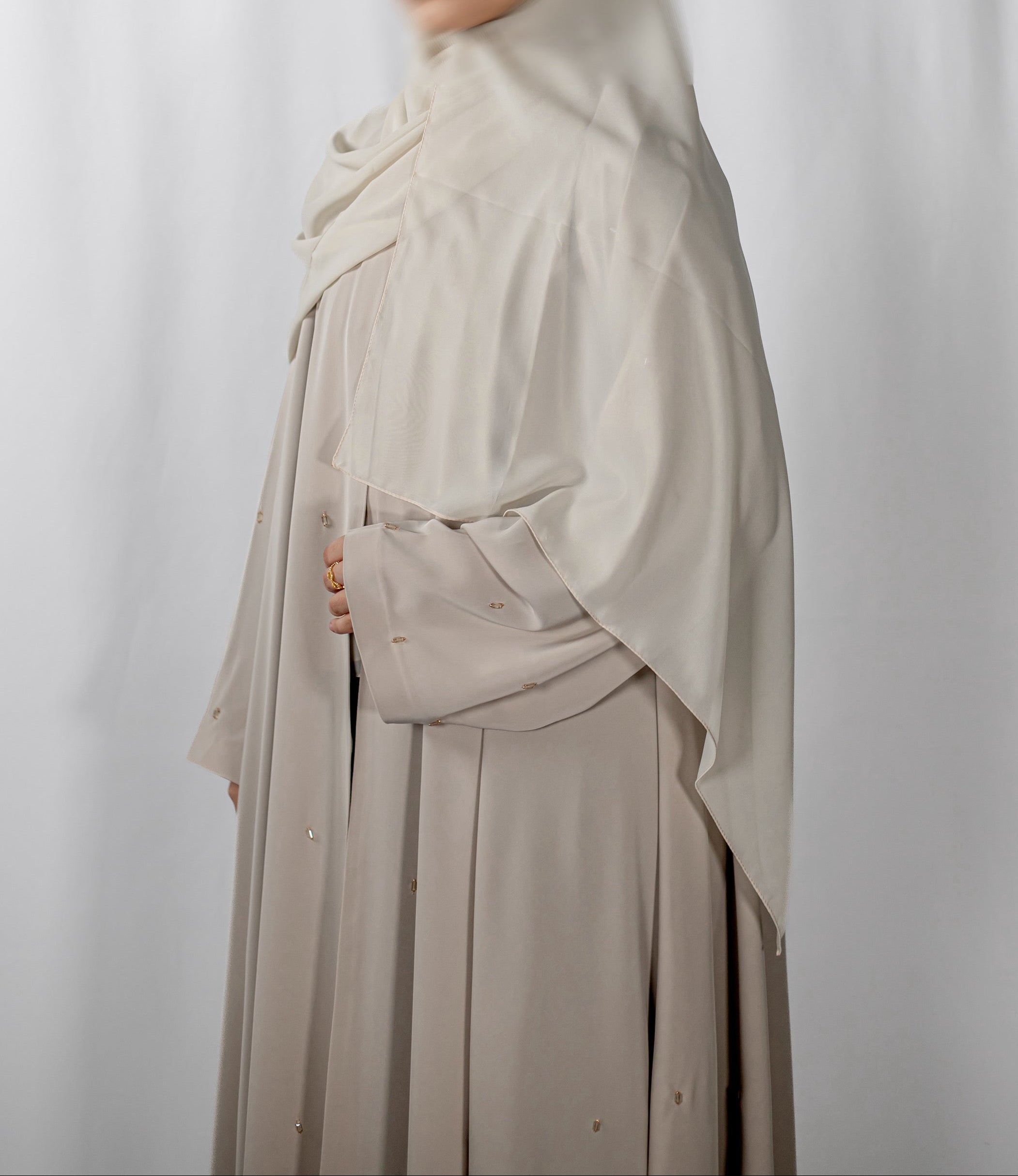 Beige Lux Open Abaya