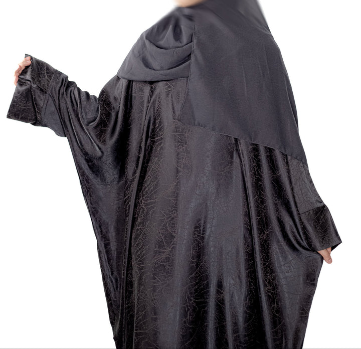Grey Marble Batwing Abaya
