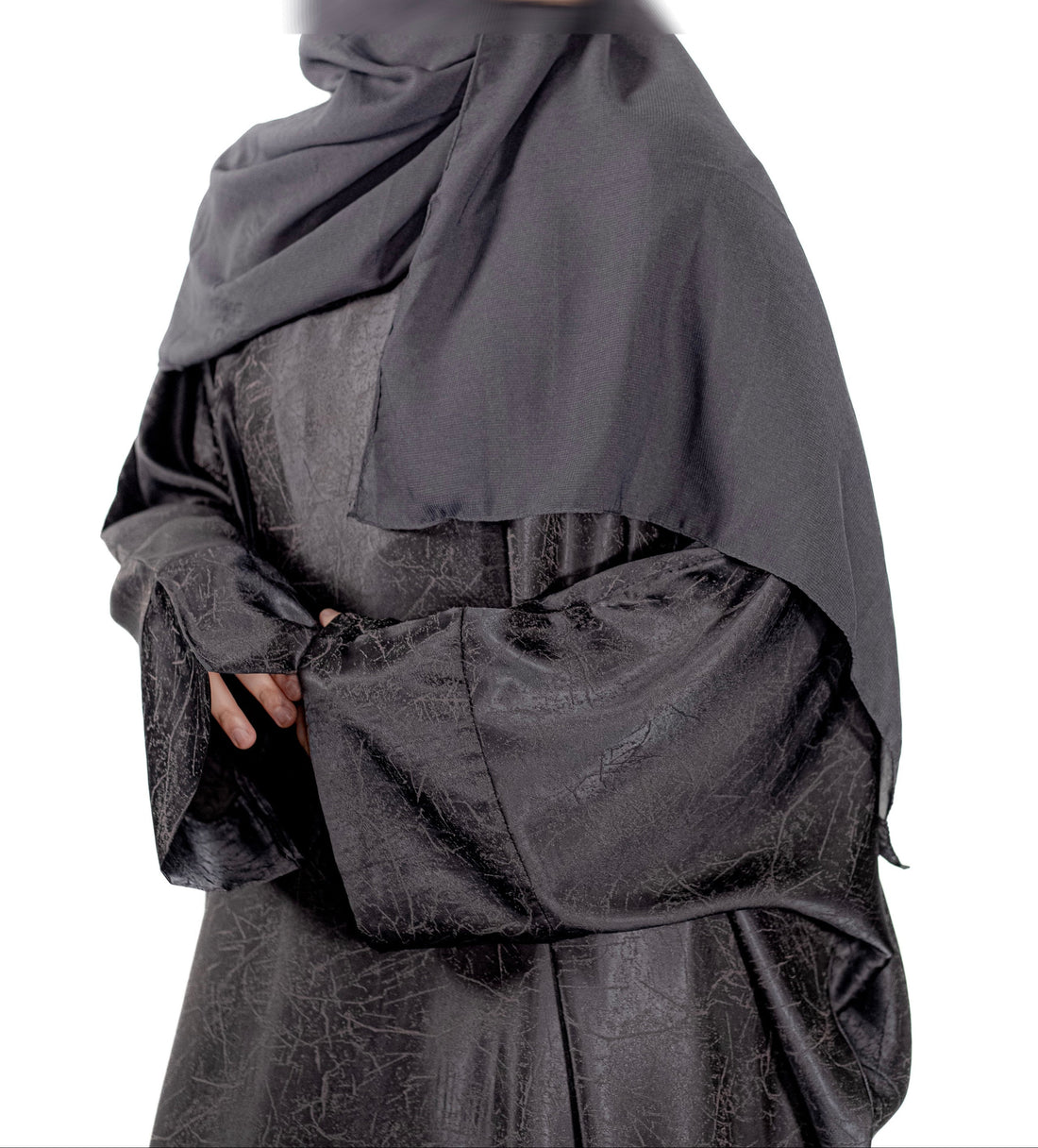 Grey Marble Batwing Abaya