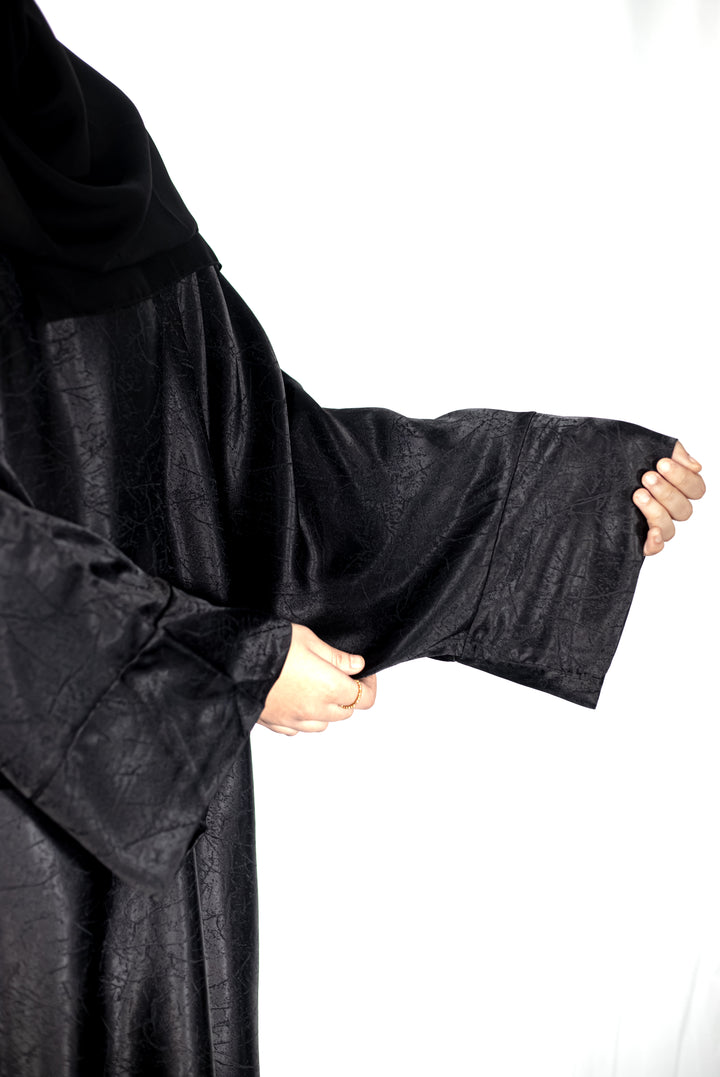 Black Marble Batwing Abaya