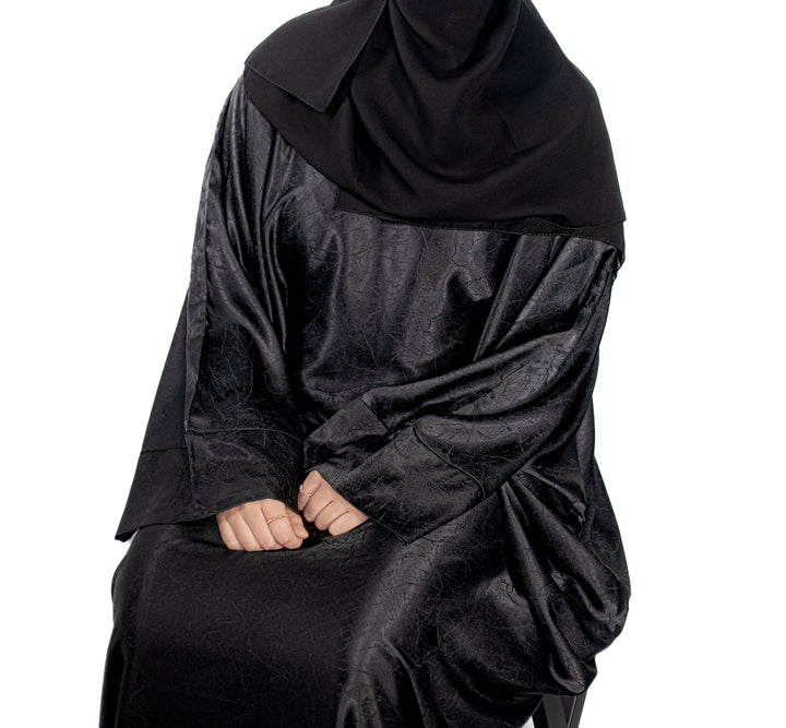 Black Marble Batwing Abaya