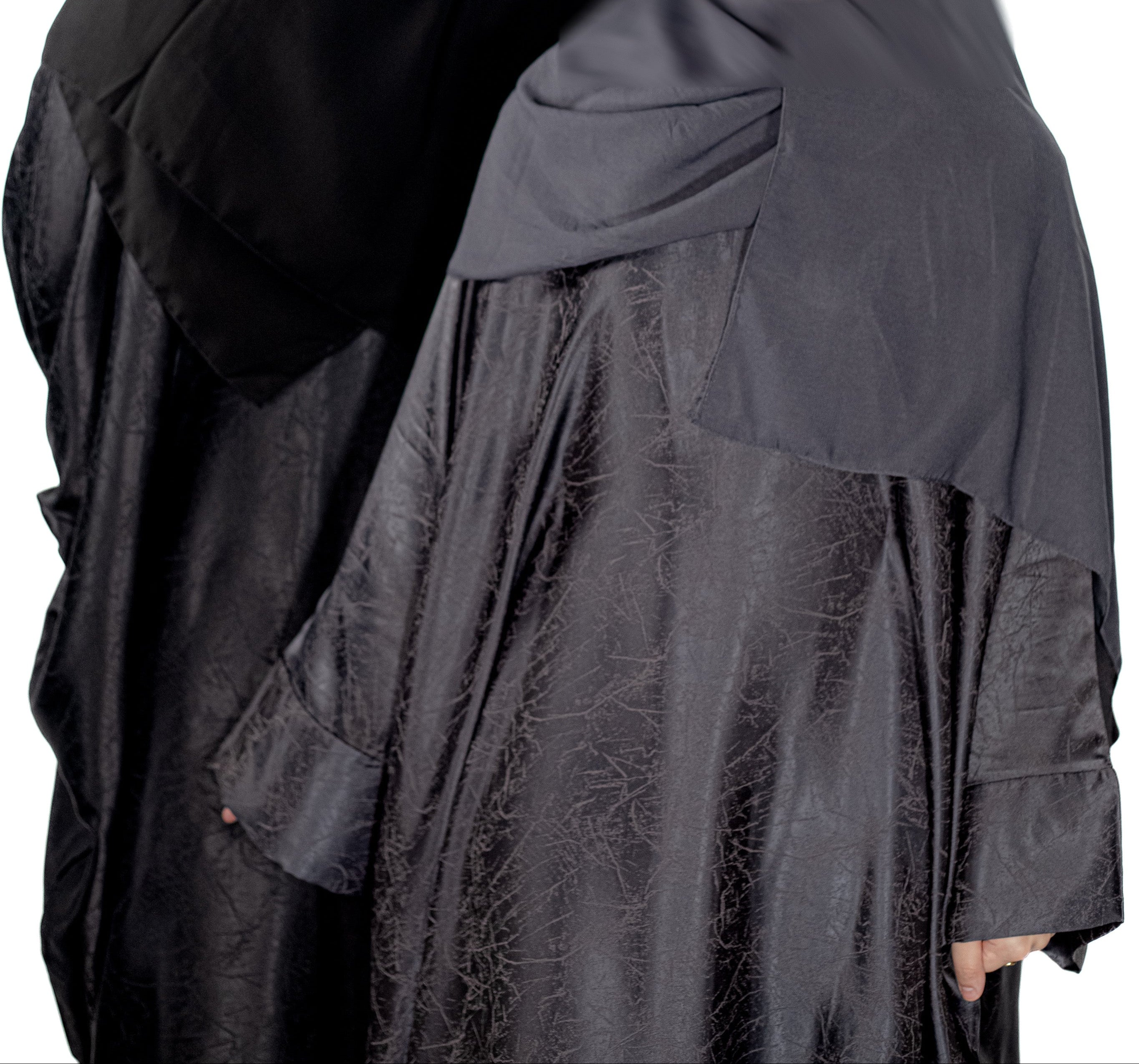 Grey Marble Batwing Abaya