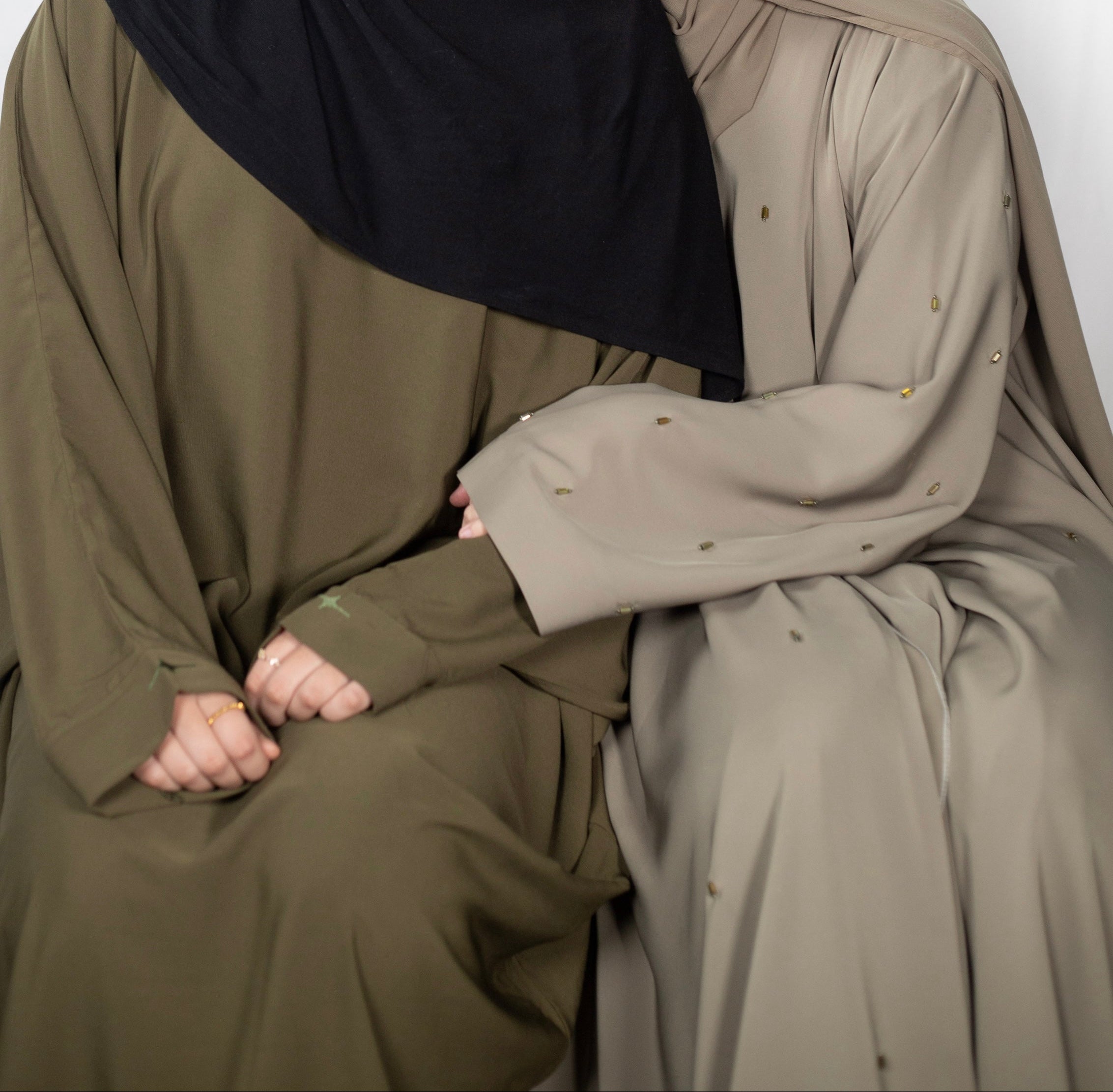 Olive Plain Batwing Abaya
