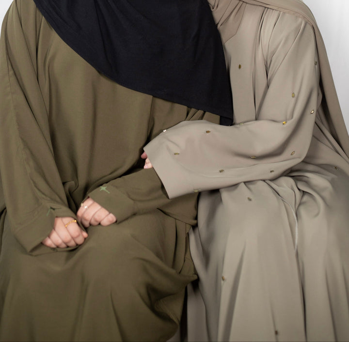 Olive Plain Batwing Abaya