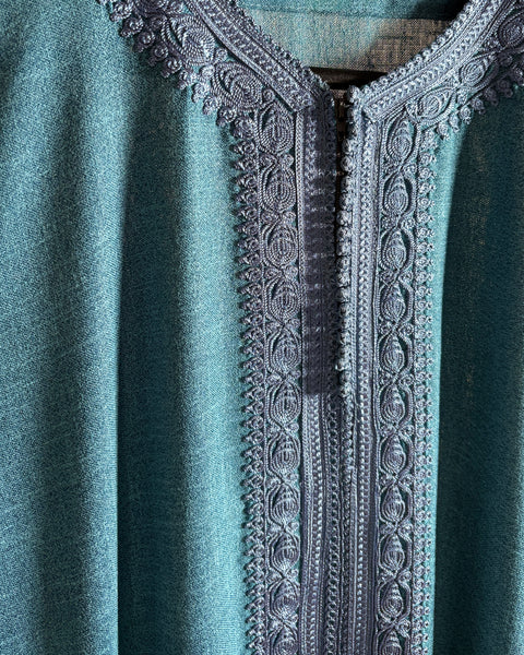 Morrocan Cyan Linen Kaftan