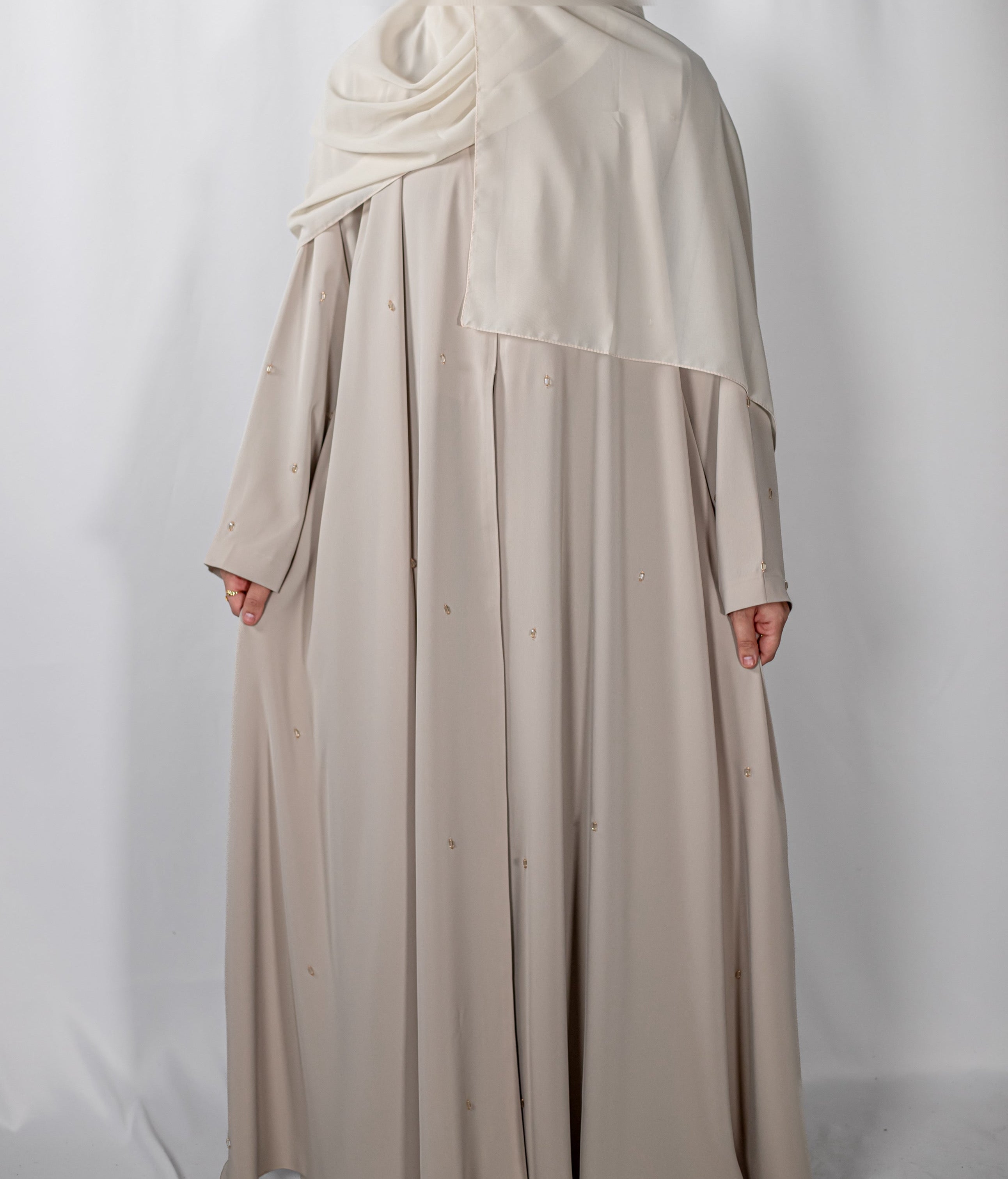 Beige Lux Open Abaya