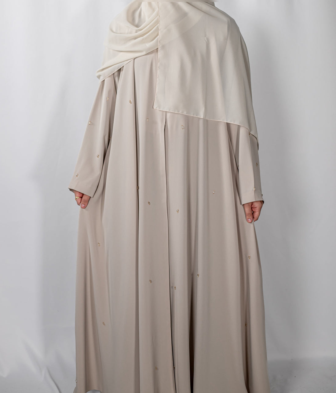 Beige Lux Open Abaya