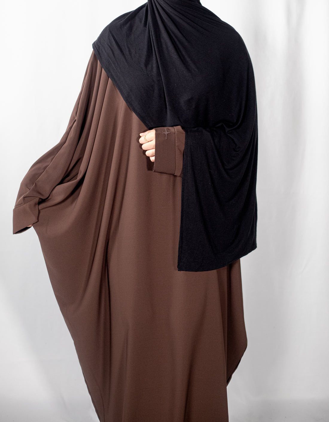 Chocolate Plain Batwing Abaya
