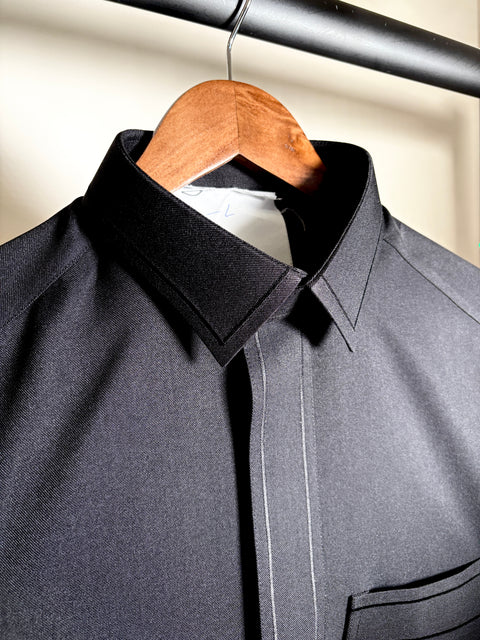 Qatari Black Embroidery Thobe