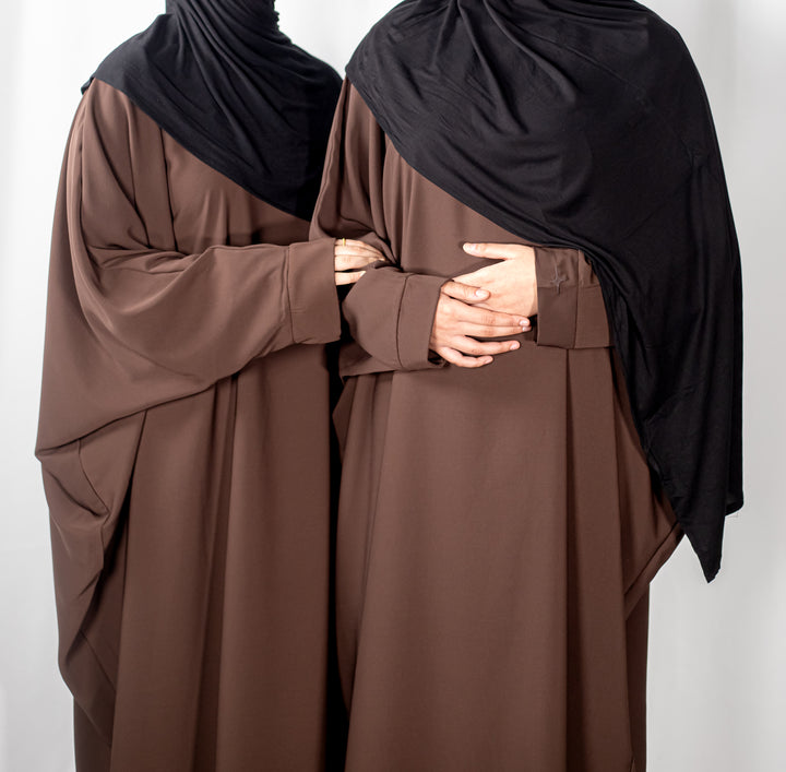 Chocolate Plain Batwing Abaya