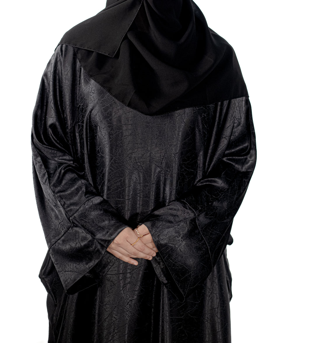 Black Marble Batwing Abaya