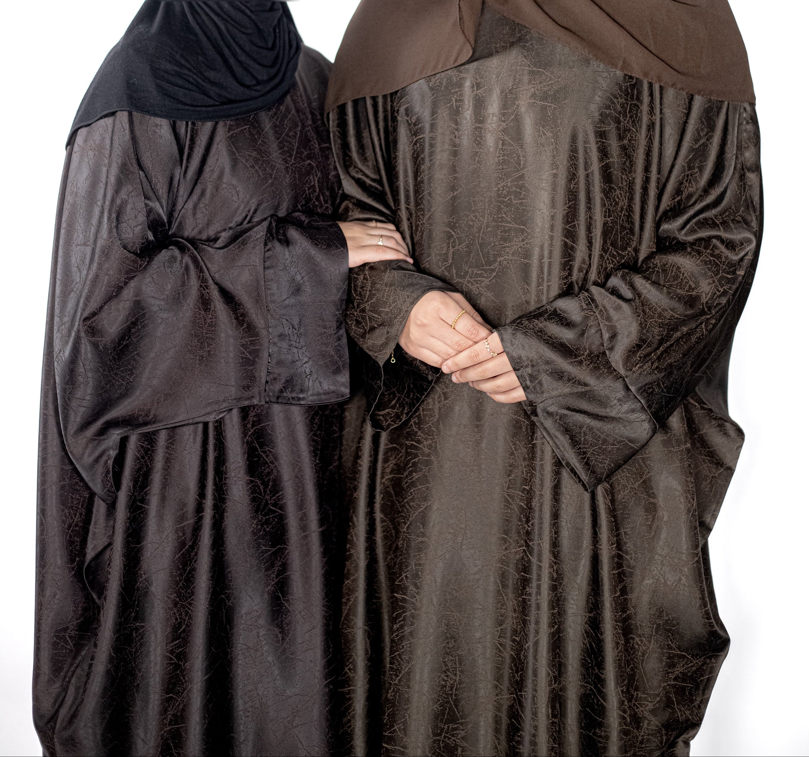 Dark Brown Marble Batwing Abaya