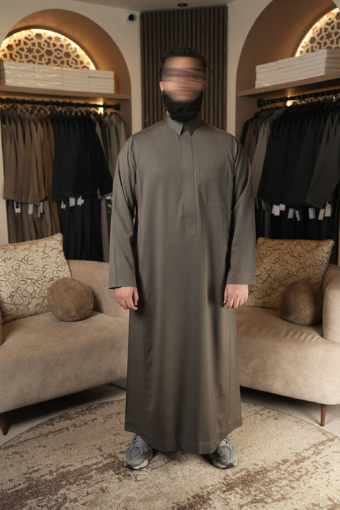 Brown Herringbone Winter Thobe