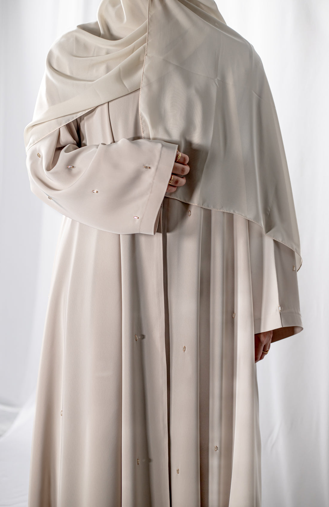 Beige Lux Open Abaya