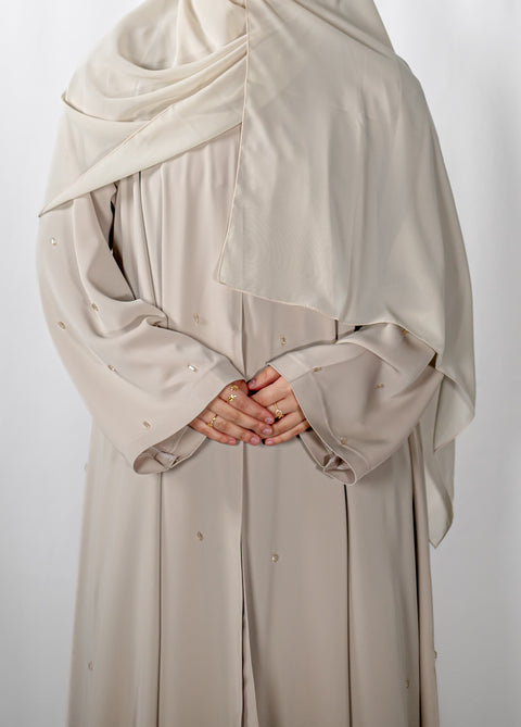Beige Lux Open Abaya
