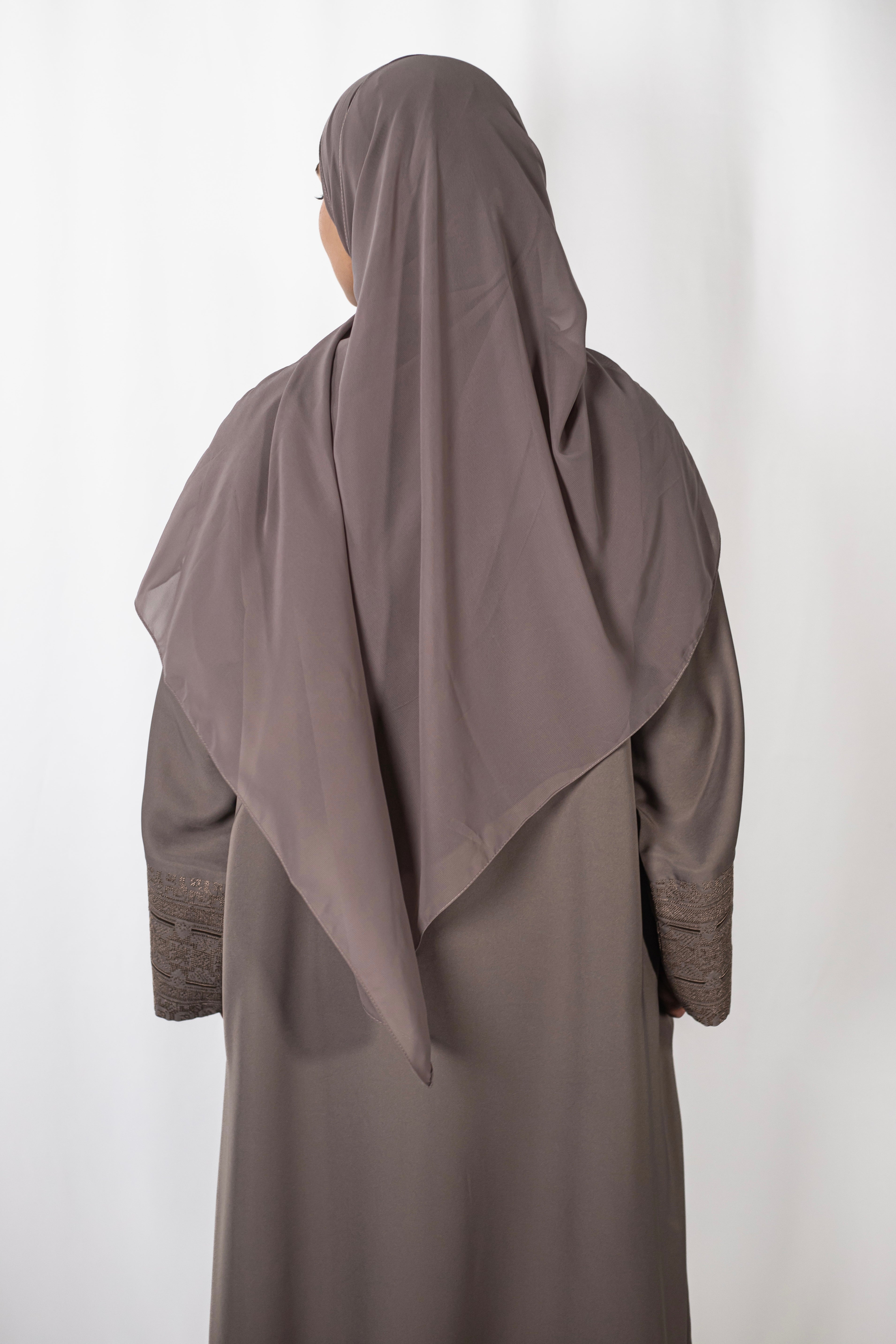Ivory Jacquard Geometric Abaya