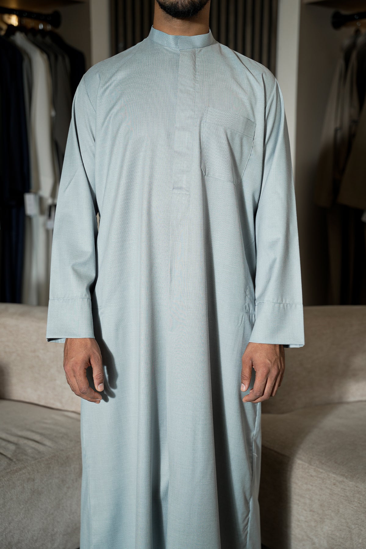 Ice Blue Kuwaiti Thobe