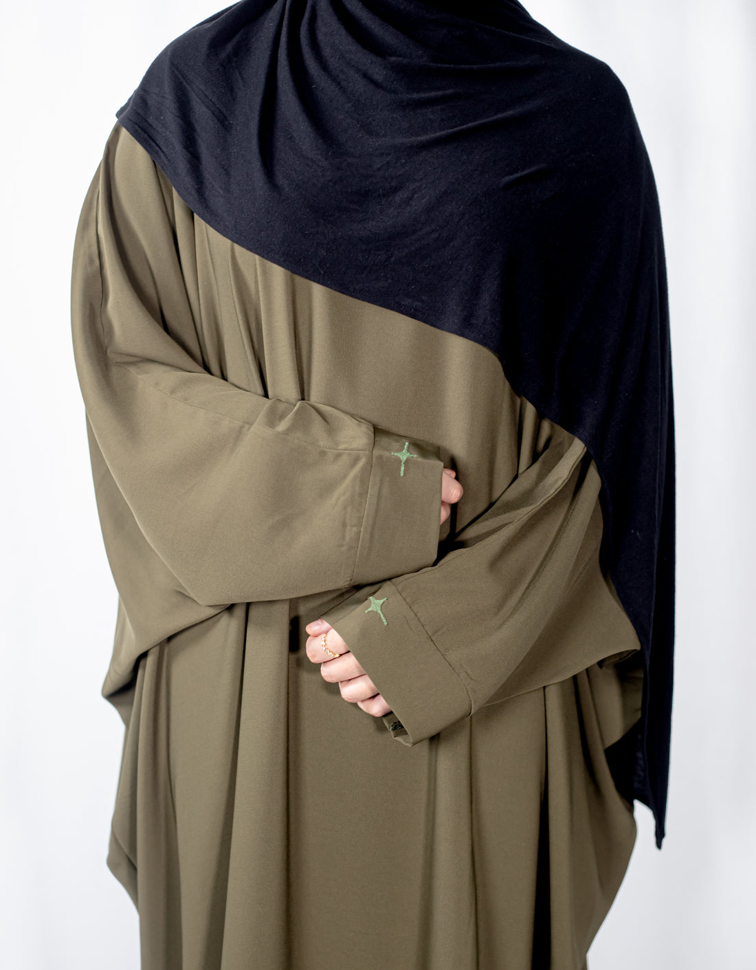 Olive Plain Batwing Abaya