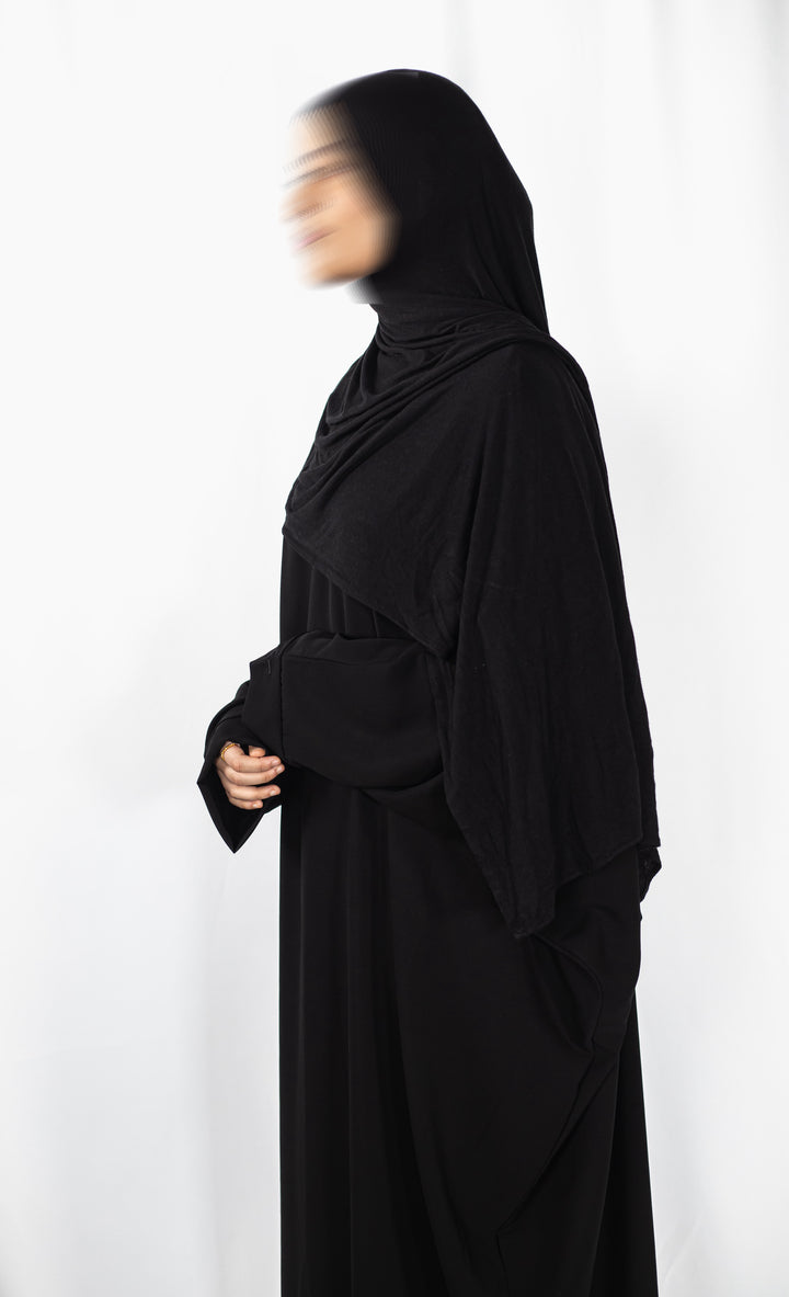 Black Plain Batwing Abaya