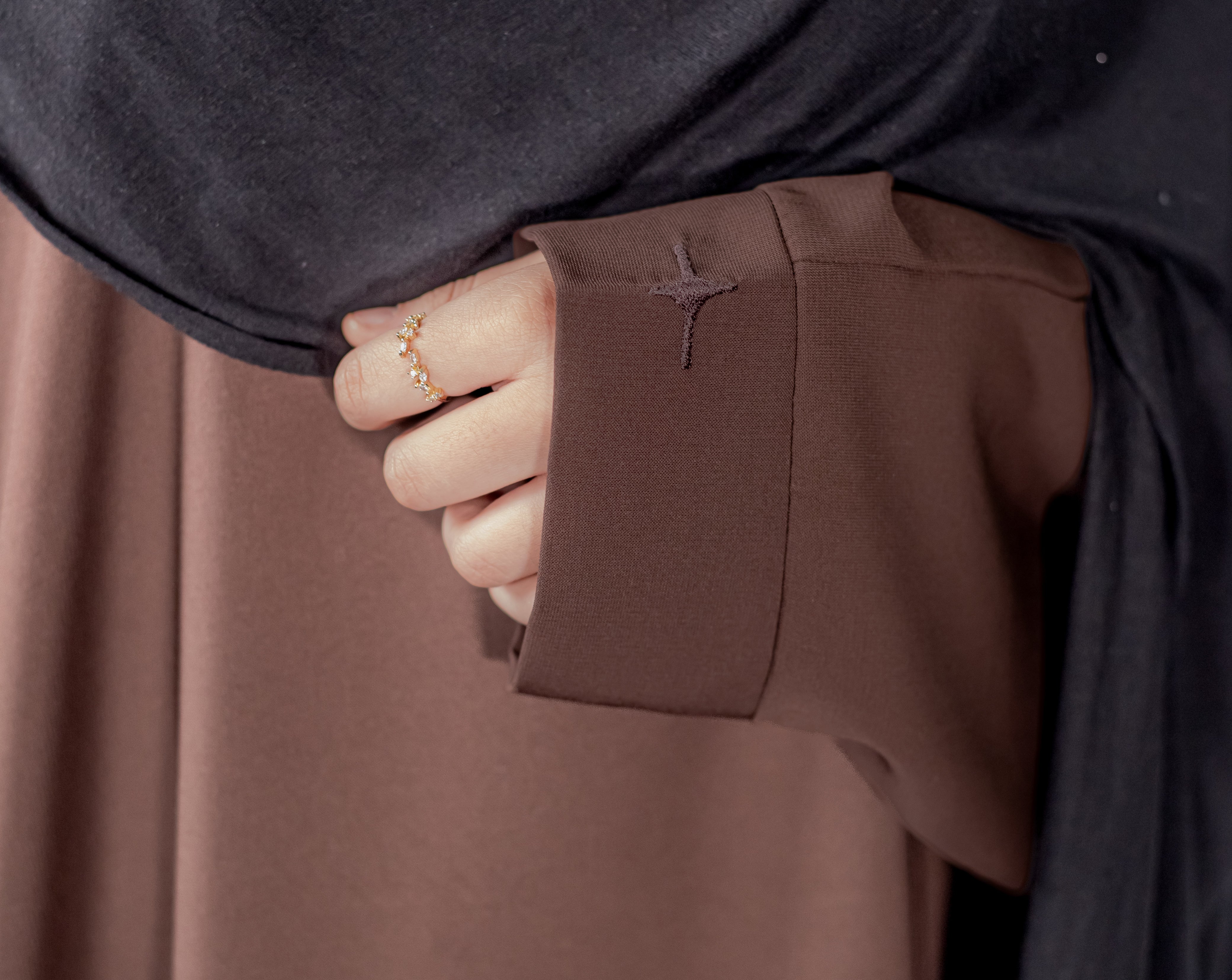 Chocolate Plain Batwing Abaya