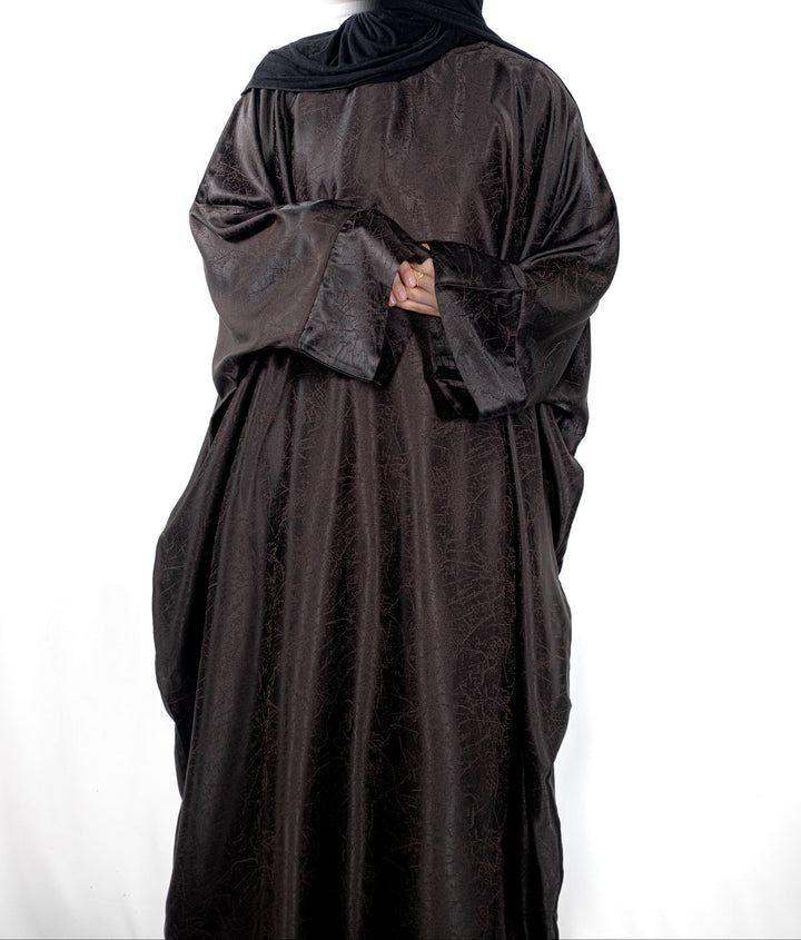 Dark Brown Marble Batwing Abaya