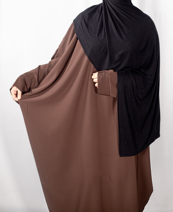 Chocolate Plain Batwing Abaya