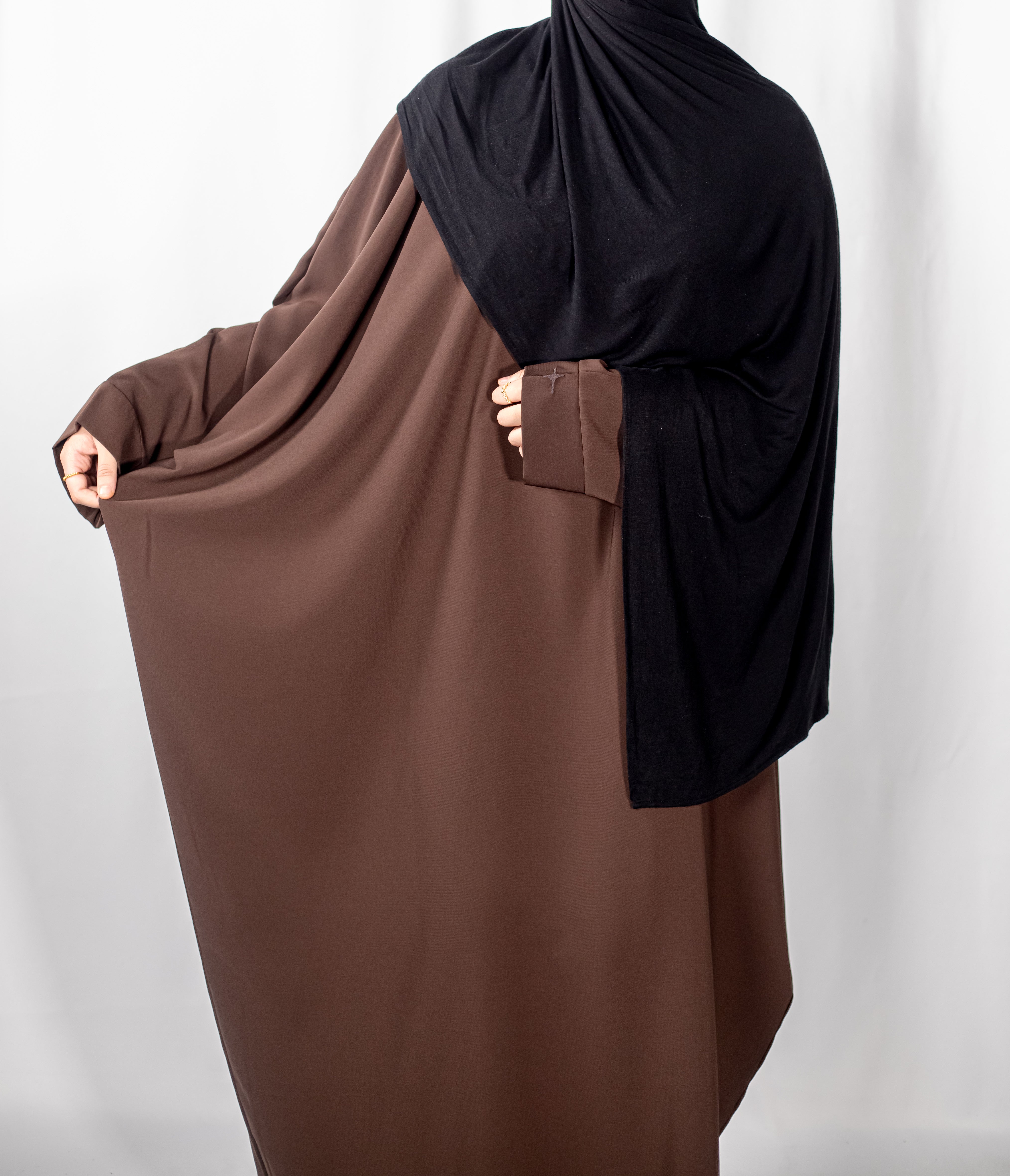 Chocolate Plain Batwing Abaya