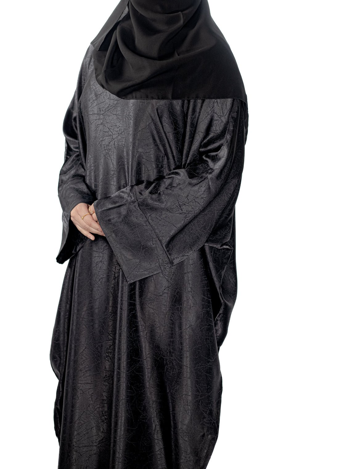 Black Marble Batwing Abaya