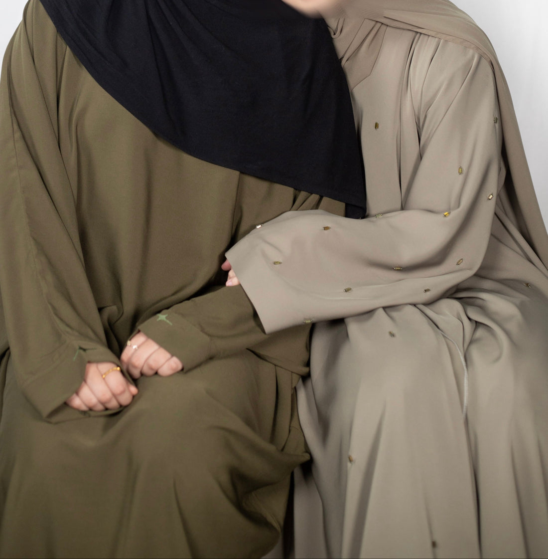 Khaki Lux Open Abaya