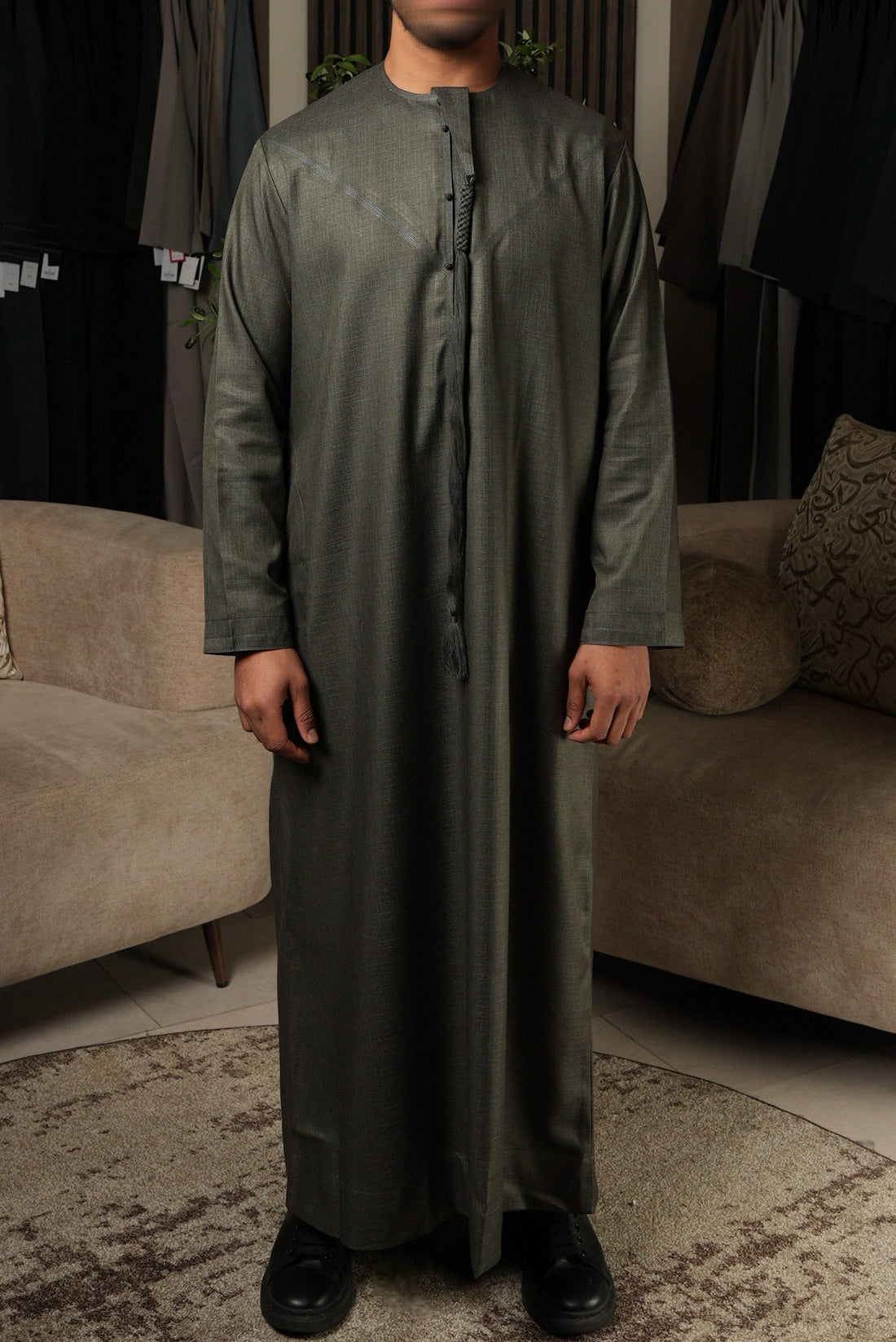 Cashmere Grey Green Emirati Thobe