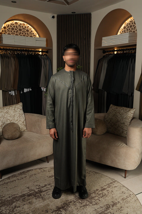 Cashmere Grey Green Emirati Thobe