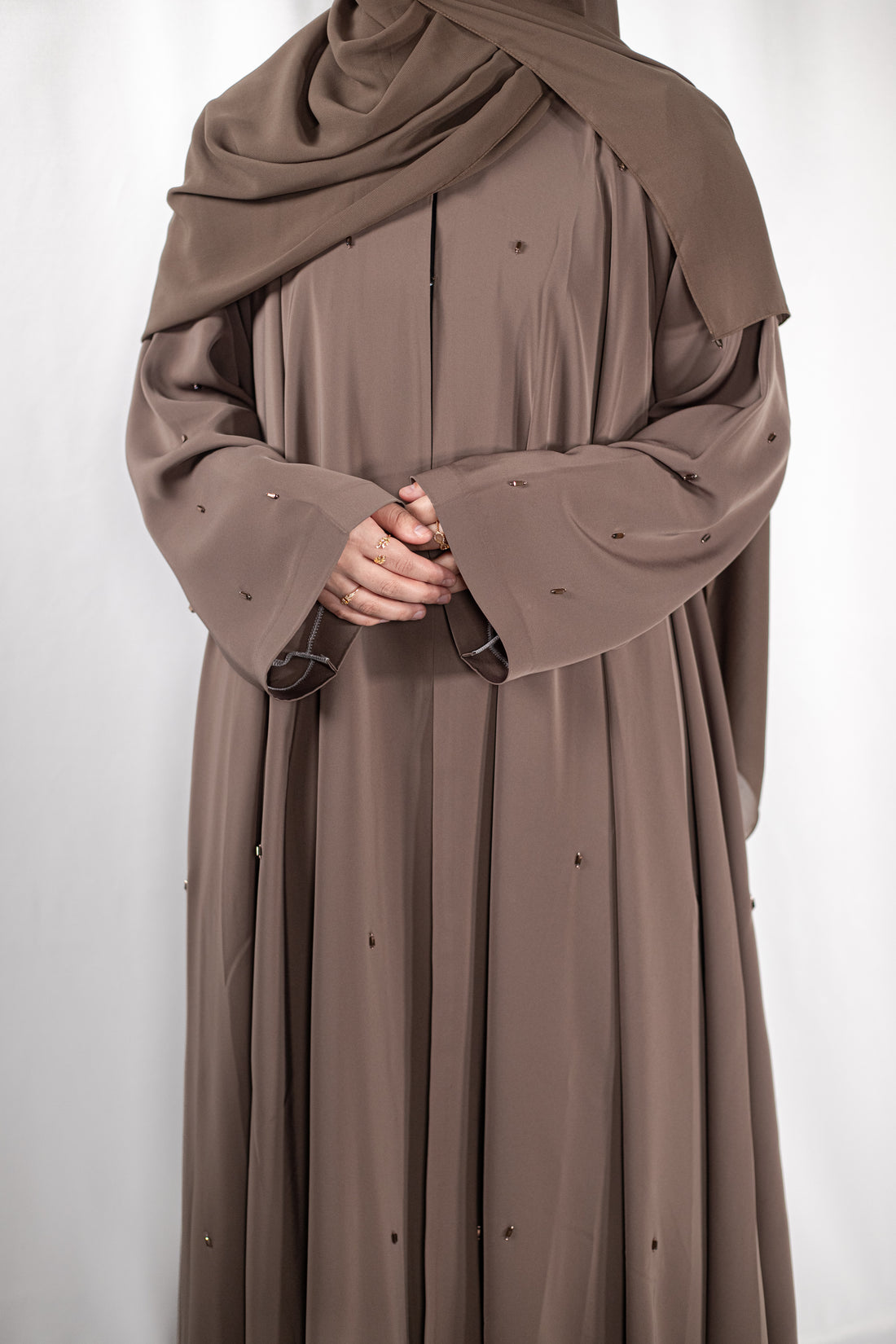 Mocha Lux Open Abaya