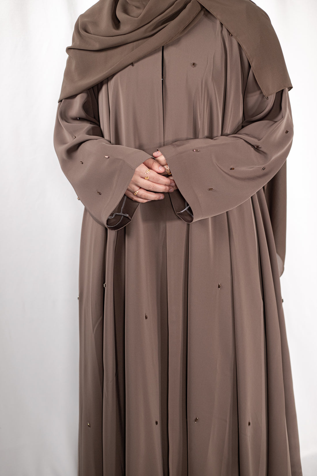 Mocha Lux Open Abaya