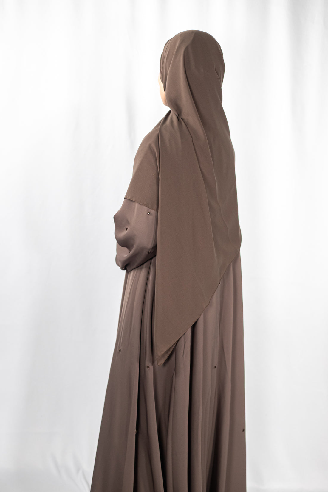 Mocha Lux Open Abaya