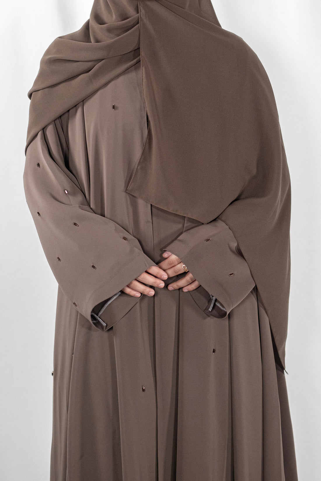 Mocha Lux Open Abaya