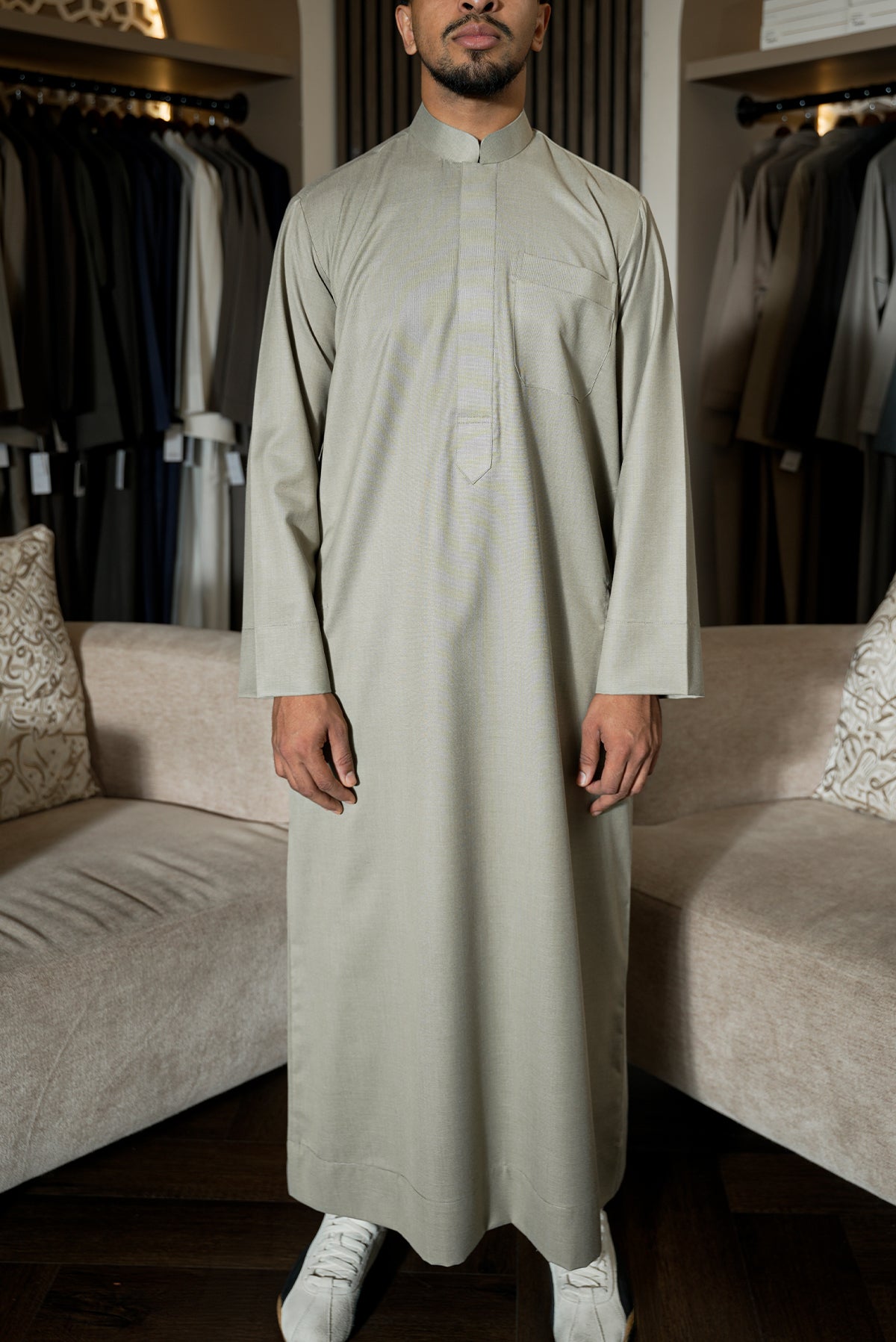 Light Olive Kuwaiti Thobe