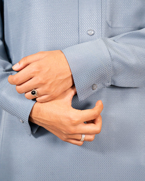 Classic Blue Button Diamond Thobe