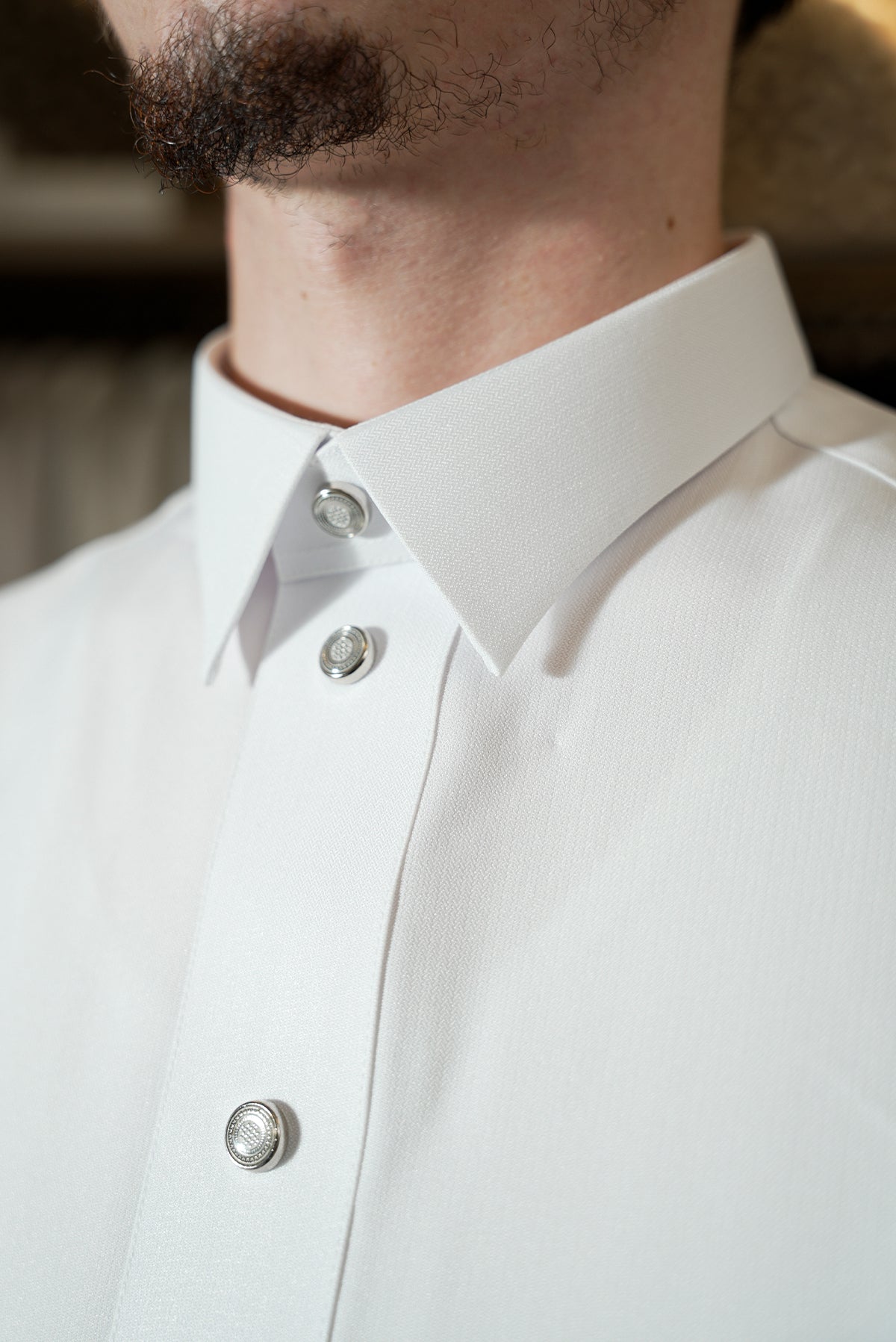Classic White Button Thobe