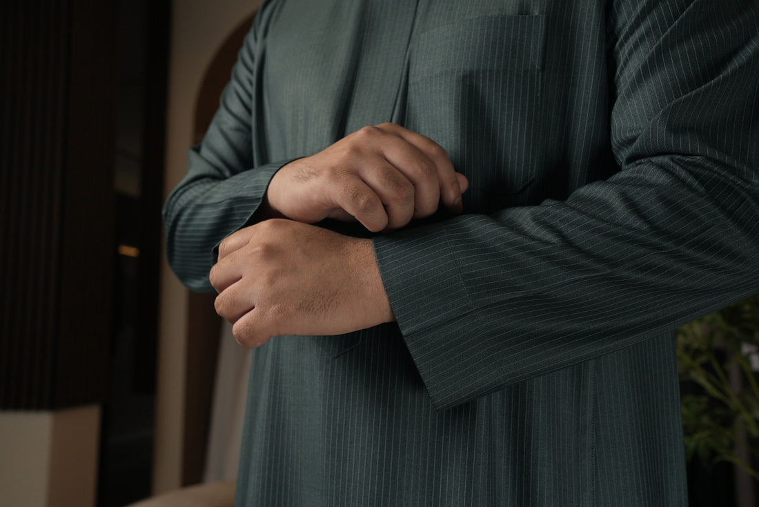 Saudi Blue Pinstripe Winter Thobe