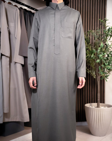 Silver Herringbone Winter Thobe