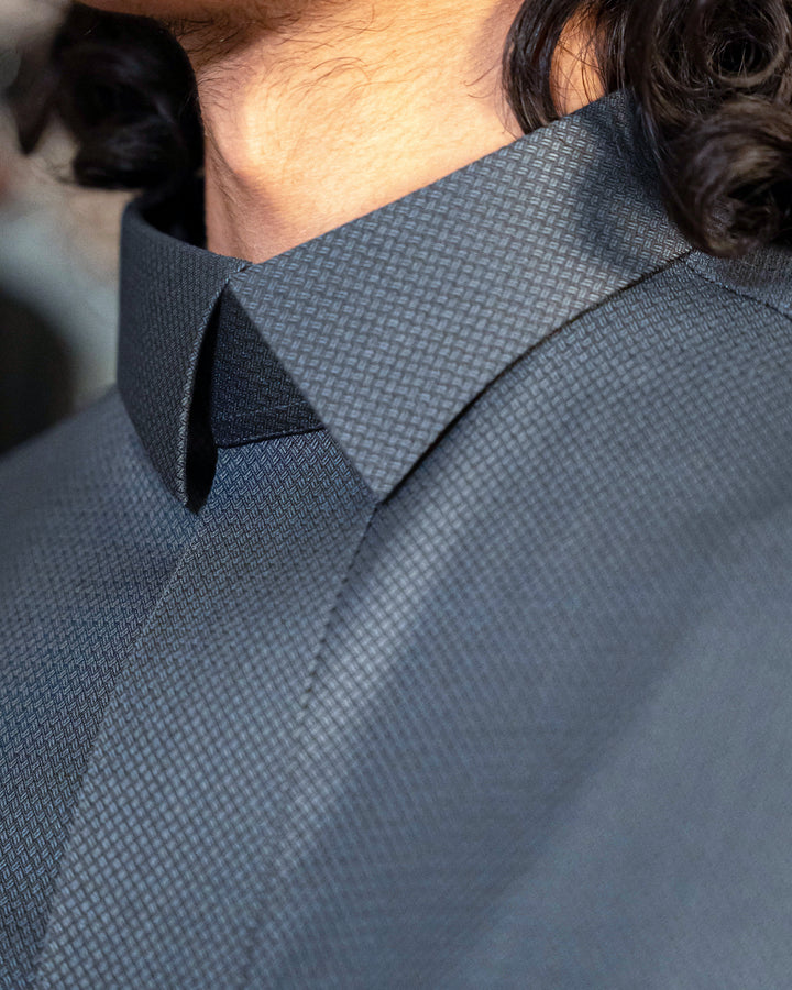 Navy Herringbone Winter Thobe